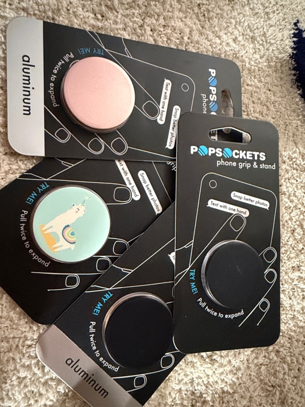 PopSockets Phone Grips - Pink, Mint, Black